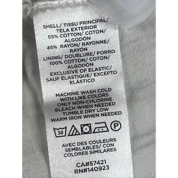 Loft Clip Stripe Smocked Ruffle Midi Dress Dot Embroidered White Gray Large - Picture 3 of 6